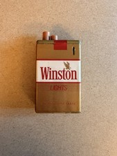 Vintage Winston Lights Cigarette Pack Lighter  – Collectible - Tested Working picture