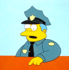 1990s SIMPSONS POLICE CHIEF WIGGINS FOX ORIGINAL PRODUCTION CEL Bart Homer picture