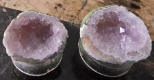 2 Pairs Rare Tabasco Geodes Amethyst Druzy Video picture