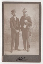 Antique Cabinet Card Two men in Costume Hobo's Bad Teeth 1870s picture