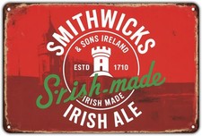 Irish Beer Smithwicks Ale Vintage Irish Pub Tin Metal Signs Home Décor 8x12 picture