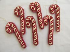 CANDY CANE Ornament 6pc Primitives by Kathy 16694 NEW vintage style stamped picture