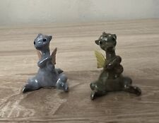 Hagen Renaker Baby Dragon Mini figurine Lot of 2 Blue Green Spotted Figures picture