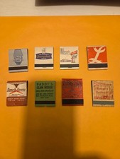 Lot of 8 Vintage Restaurant matchbooks. Front strike and Unstruck picture
