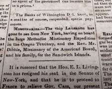 1839 Methodist Missionary Expedition To Sandwich Islands Lausanne Ship Newspaper picture