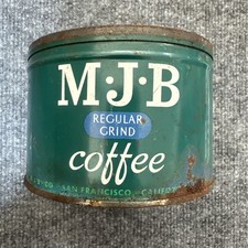 Vintage MJB Regular Grind Coffee Tin San Francisco Green Advertising Collectible picture