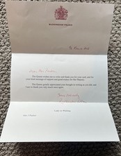 Letter from Queen Elizabeth’s Lady-in Waiting Buckingham Palace picture