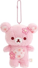 San-X Rilakkuma Sakura Plush Keychain Mascot Hanging Plush MV69301 Pink New picture