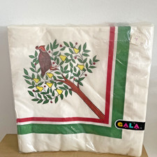 New Vintage GALA Christmas Dinner Napkins Sealed 16 pcs Partridge in a Pear Tree picture