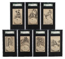 1880s P. & A.C. Wiley Rockport ME Victorian Trade Cards (11) SGC Graded Rare Set picture