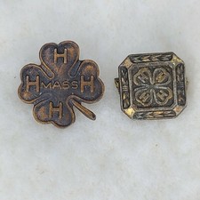 VINTAGE set of 2 4H PINS - 1 says MASS picture