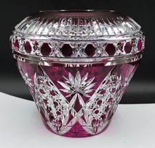 WONDERFUL FRENCH Baccarat Amethyst Deep Cut Crystal Flower Vase, ca 1900 picture