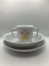 Vintage Forest China Bavaria Germany 3-Piece Children's Porcelain Dinnerware Set picture