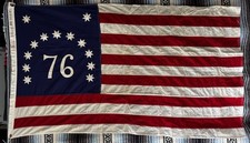 Vintage Global 76 Bennington Embroidered U.S. Flag 5x3 100% Cotton USA Made picture