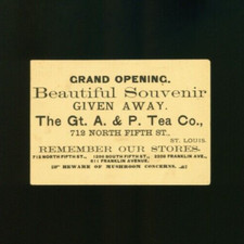 The Gt. A. & P. Tea Co. St. Louis Vintage Business Card picture