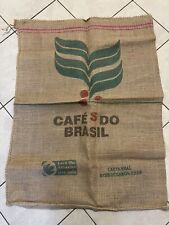 Cafes Do Brasil Burlap Coffee Bean Bag Sack Crafts Wall Hanging Brazil 38