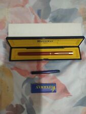 Waterman Super Master Red Metal Gold Plated Fine Nib Fountain Pen France Made picture
