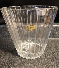 BLOCK Clear 24% Lead Crystal Champagne Pleated Design Ice Bucket Heavy 6+ Lbs picture