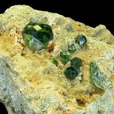 Natural Demantoid Garnet Crystal Cluster on Matrix, Andradite Mineral Specimen picture