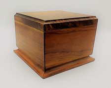 Vintage Solid Walnut Burl Wood Trophy Base Display Stand Antique Woodenware MCM picture
