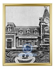 DISNEYLAND ENTRANCE ANAHEIM CALIFORNIA 1957 8X10 GOLD FRAMED PHOTO picture
