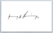 Henry Kissinger Hand Signed Index Card - American Diplomat picture