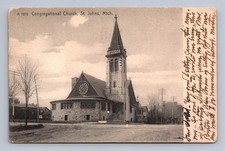Petoskey Antique Michigan Postcard ST Johns Congregational Church 1907 picture