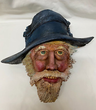 Hand Carved and Painted Tree Face Man picture