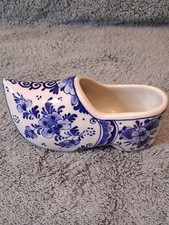 Vintage 1975 Royal Delft De Porceleyne Fles Clog Shoe Hand Painted by JT Mark picture