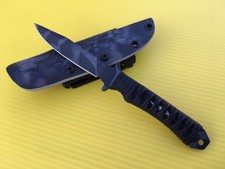 DAWSON G3 USA CUSTOM MADE KNIFE  CORD WRAPPED HANDLE WITH MENUKI  KRYPTEK SHEATH picture