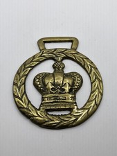Vintage Horse Brass Medallion - Crown picture
