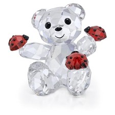 Swarovski Kris Bear Good Luck Crystal Figurine Red Ladybugs Collectible 5675983 picture