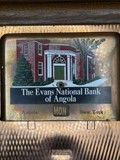 Vintage Antique Ornate Copper Evans National Bank Metal Calendar Sign Angola NY picture