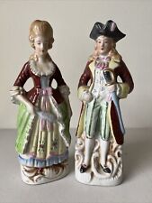 Japan Painted Colonial General & Lady Figurines Large Porcelain 10