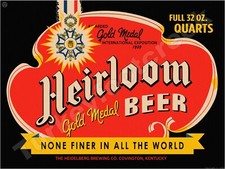 Heirloom Gold Medal Beer Label Metal Sign 3 Sizes to Choose From picture