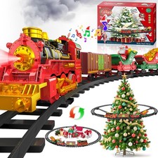 Toy Train Set Around Under the Christmas Tree with Light/Smoke/Sound/Music Gifts picture