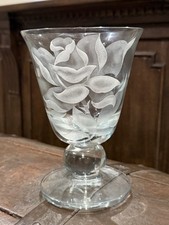 FRANZ GROSZ ETCHED FLORAL LEAF TIFFIN ART GLASS 7