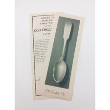 1931 Old English Tip Flatware Pattern Price List Black Starr & Frost Gorham picture