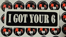 I Got Your 6 / I Got Your Six Motorcycle Helmet Sticker Biker Helmet Decal picture