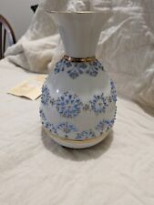 Hand Painted Russian Vase Stucco Flowers Gold Accent Certificate Of Authenticity picture