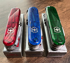 Victorinox Spartan Lite Swiss Army Pocketknife Lot of 3 Red Blue Green picture