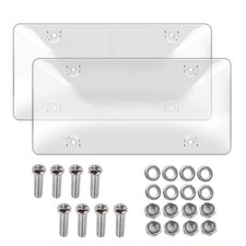 Clear Bubble License Plate Shields  Unbreakable Covers for Front & Back Plates picture
