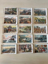 Antique WWI Trade Card Lot 43 1914-1919 Verdun Jutland Gallipoli Jerusalem Litho picture