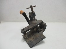 Vintage Columbus Coated Fabrics  Cast Iron Pinking Cutting Machine Hand Cranked picture