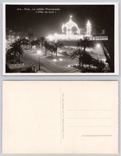 Nice La Jetée-Promenade Night Effect RPPC Adia Levy & Neurdein Postcard picture