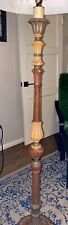 Antique Italian Vintage Hand Carved Wood Floor Lamp  Size 84 'Tall. picture