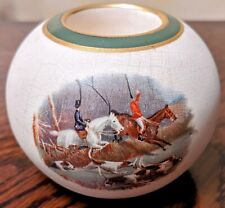 Antique Taylor, Tunnicliffe, & Co. Ceramic Matchstick Holder w/Foxhunt Scenes picture