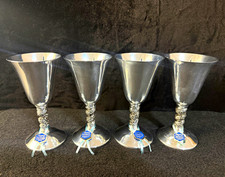 Vintage Plator Silverstone Spain Silver Plate Goblets Set of 4 picture