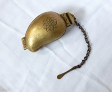 Antique Brass Snuff Holder? with Spoon picture