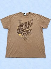 Harley Davidson 2009 Licata Sicily Italy TShirt XL Brown Bravado Motorcycle Rare picture